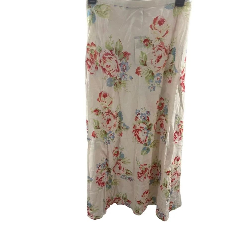 Polo Ralph Lauren Floral Rose Midi Skirt Tencel Lyocell Size 2 NEW‎